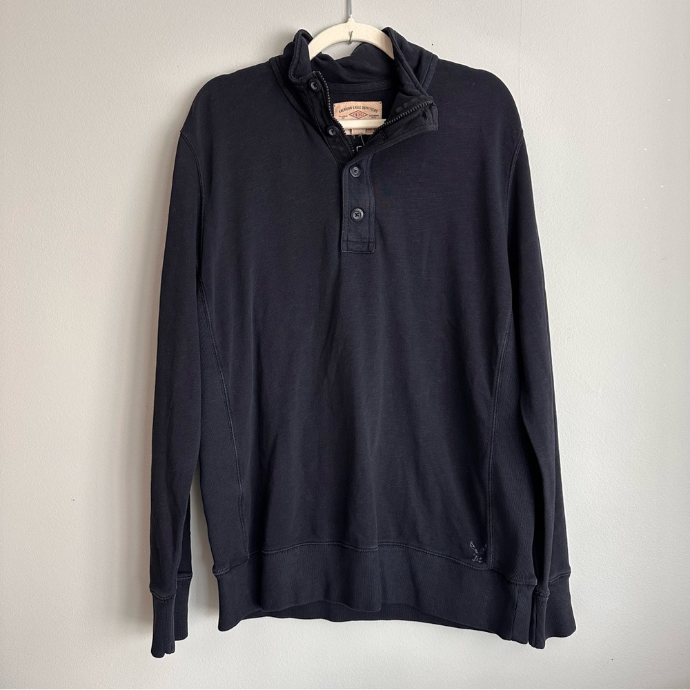 NWT American Eagle Navy Pullover Sweatshirt Henley Men’s Large